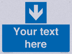 Custom Directional signage blue down arrow 